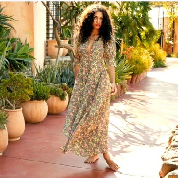 Doen Laurel dress Green Valley Floral small silk - Picture 1 of 5